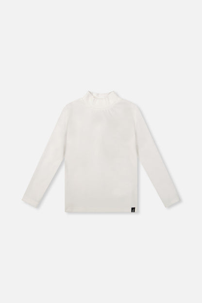 Brushed Rib Mock Neck Top Off-White-0