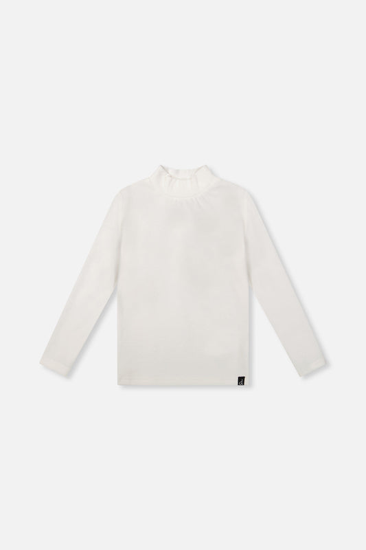Brushed Rib Mock Neck Top Off-White-0