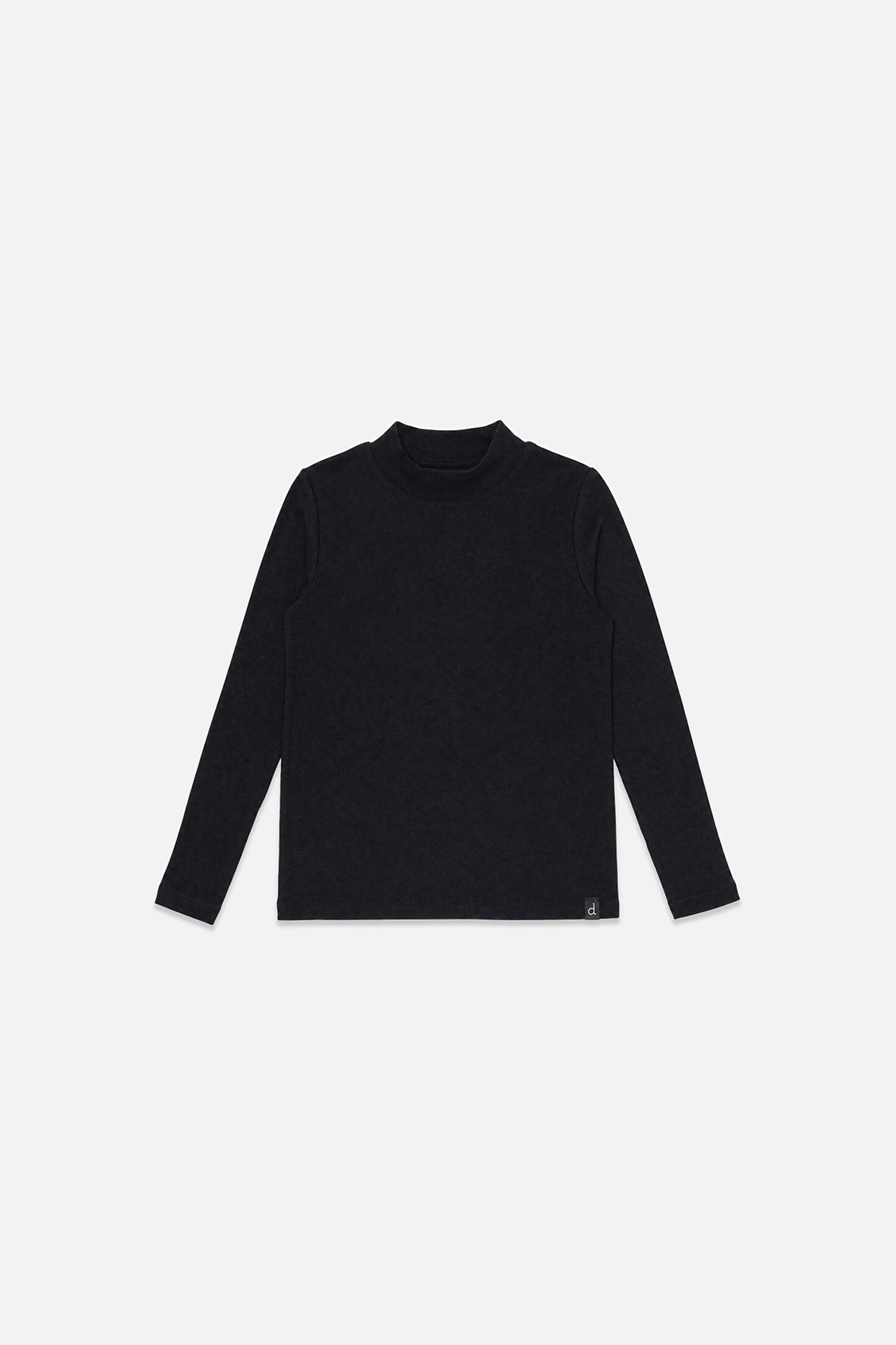 Brushed Rib Crew Neck Top Black-0