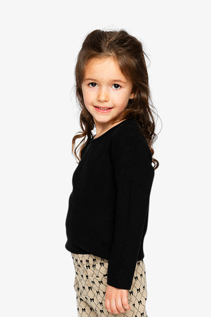 Brushed Rib Crew Neck Top Black-3