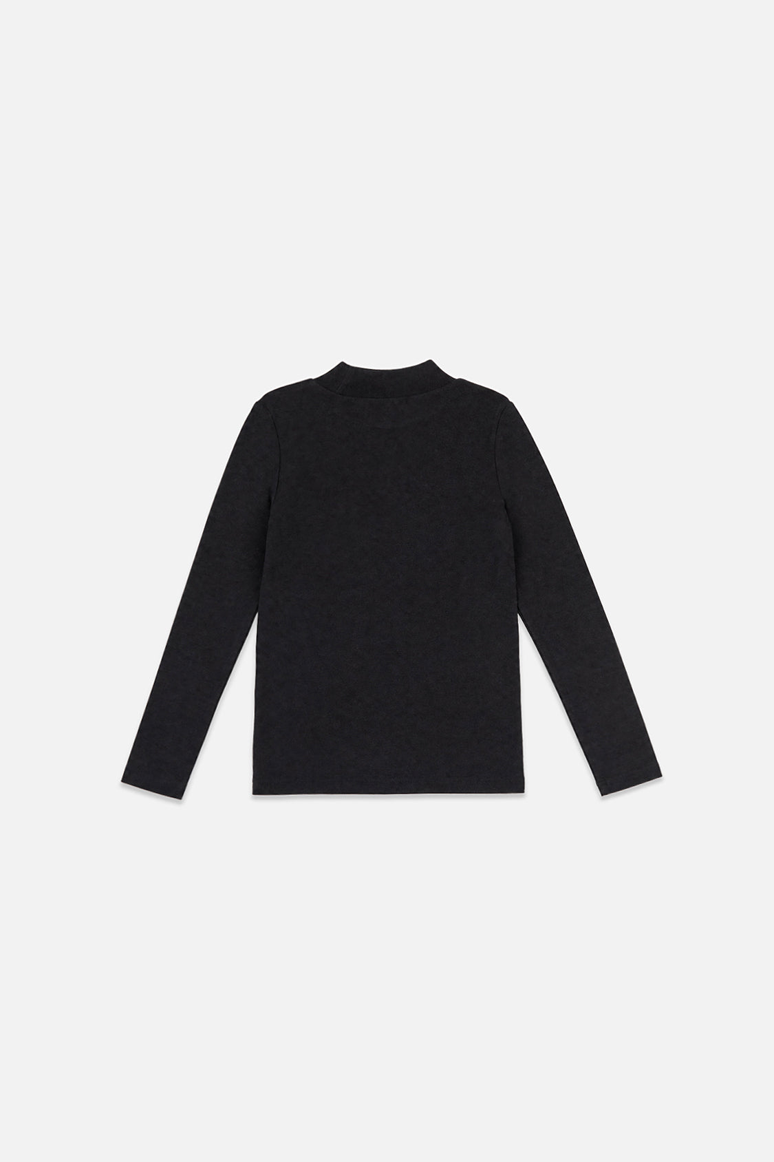 Brushed Rib Crew Neck Top Black-2