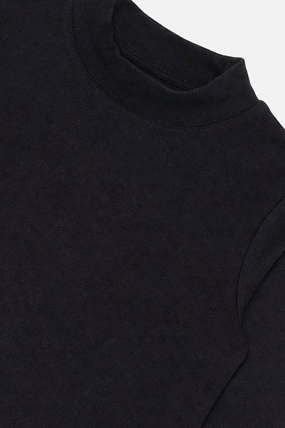 Brushed Rib Crew Neck Top Black-4