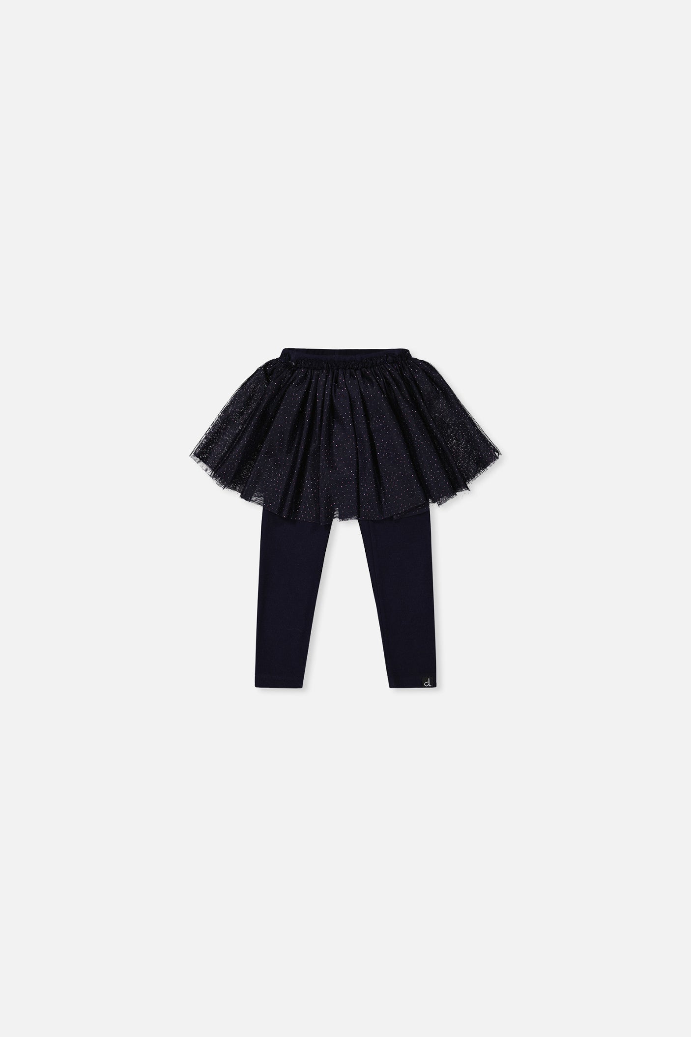 Baby Leggings With Integrated Tulle Skirt Dark Blue-0