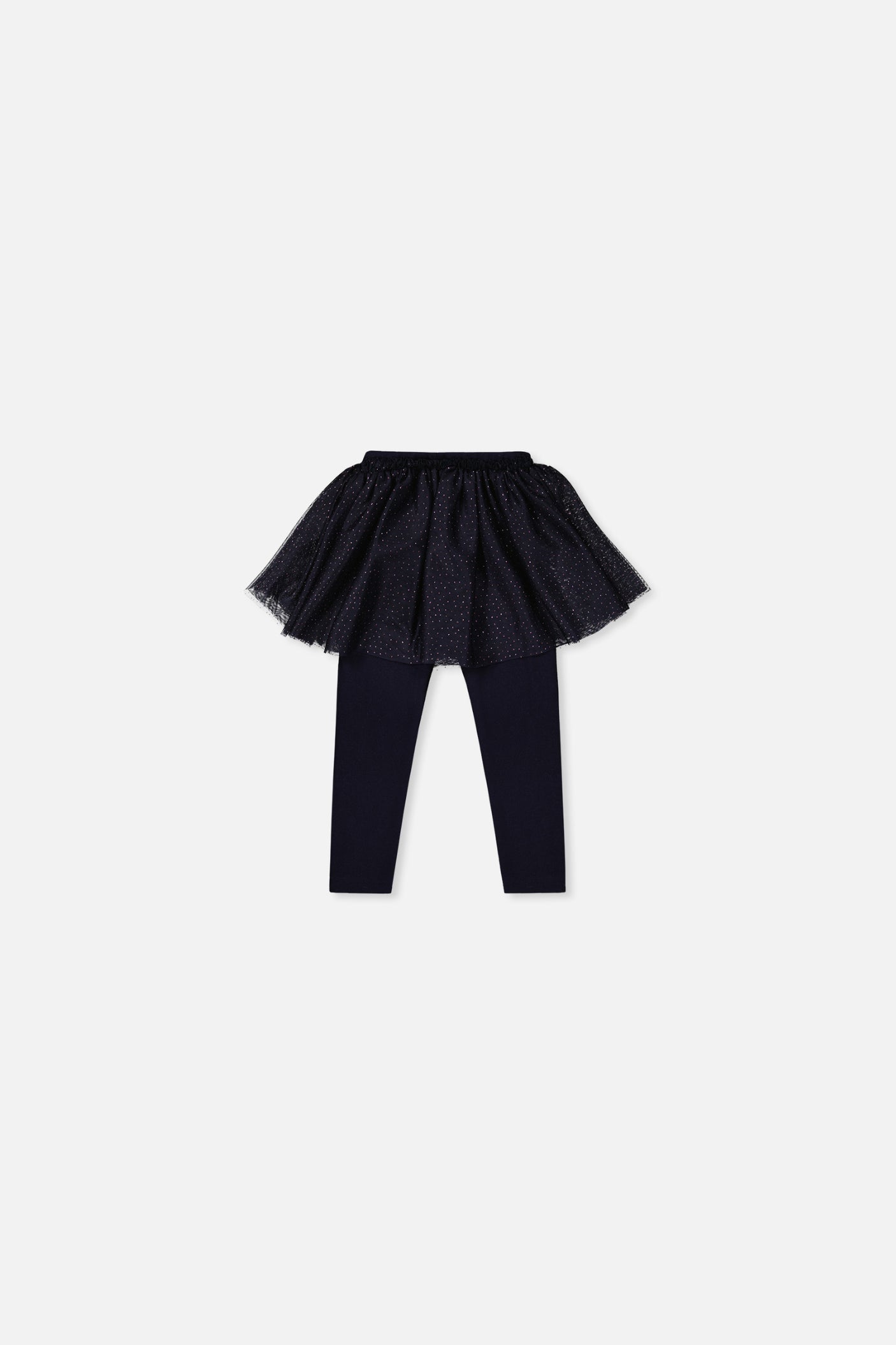Baby Leggings With Integrated Tulle Skirt Dark Blue-1