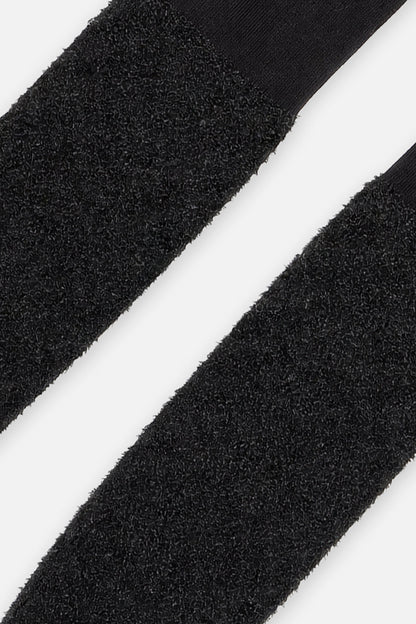 Knit Textured Fur Tights Black-2