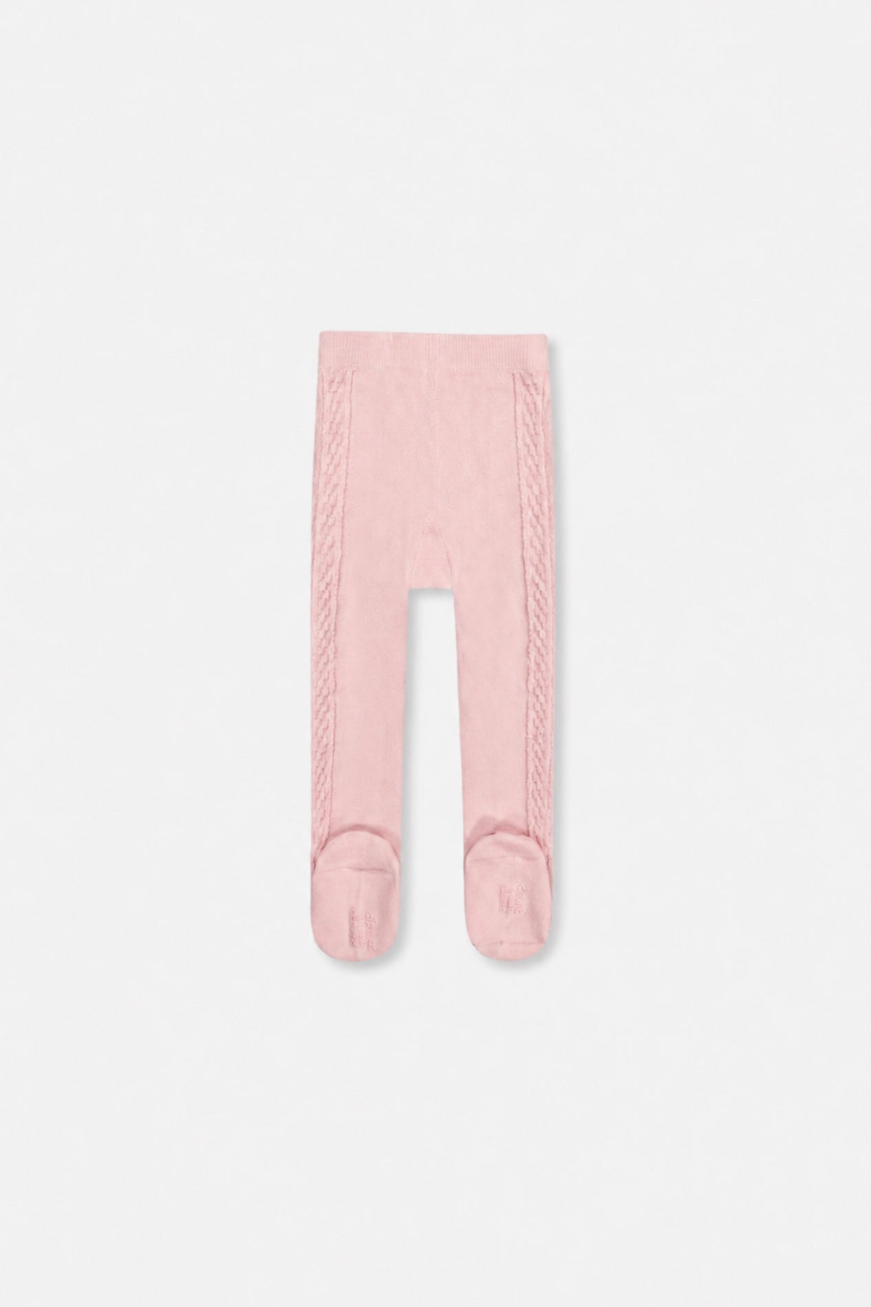 Baby Knit Textured Tights Dusty Pink-1