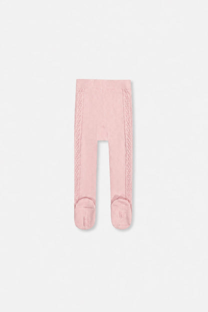 Baby Knit Textured Tights Dusty Pink-1