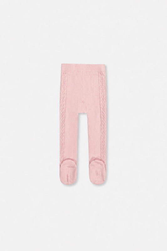 Baby Knit Textured Tights Dusty Pink-1