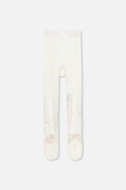 Knit Textured Tights Off-White-2