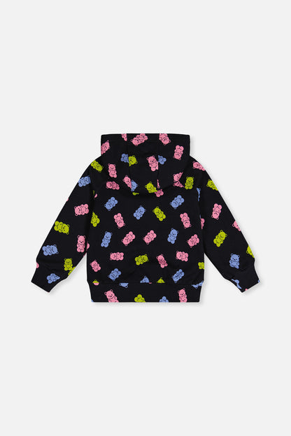 Printed Hoodie Black Printed Gummy Bears-1