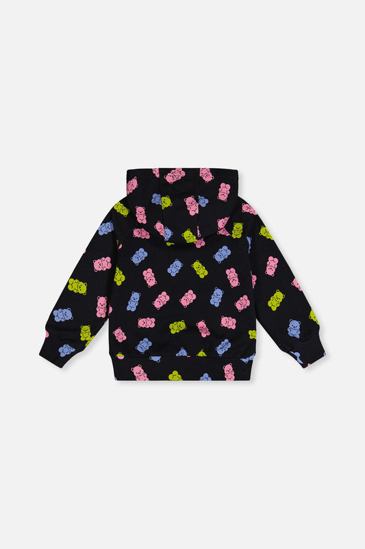 Printed Hoodie Black Printed Gummy Bears-1