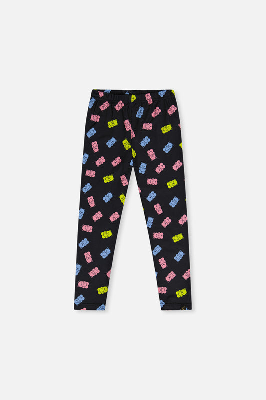 Printed Leggings Black Printed Gummy Bears-0