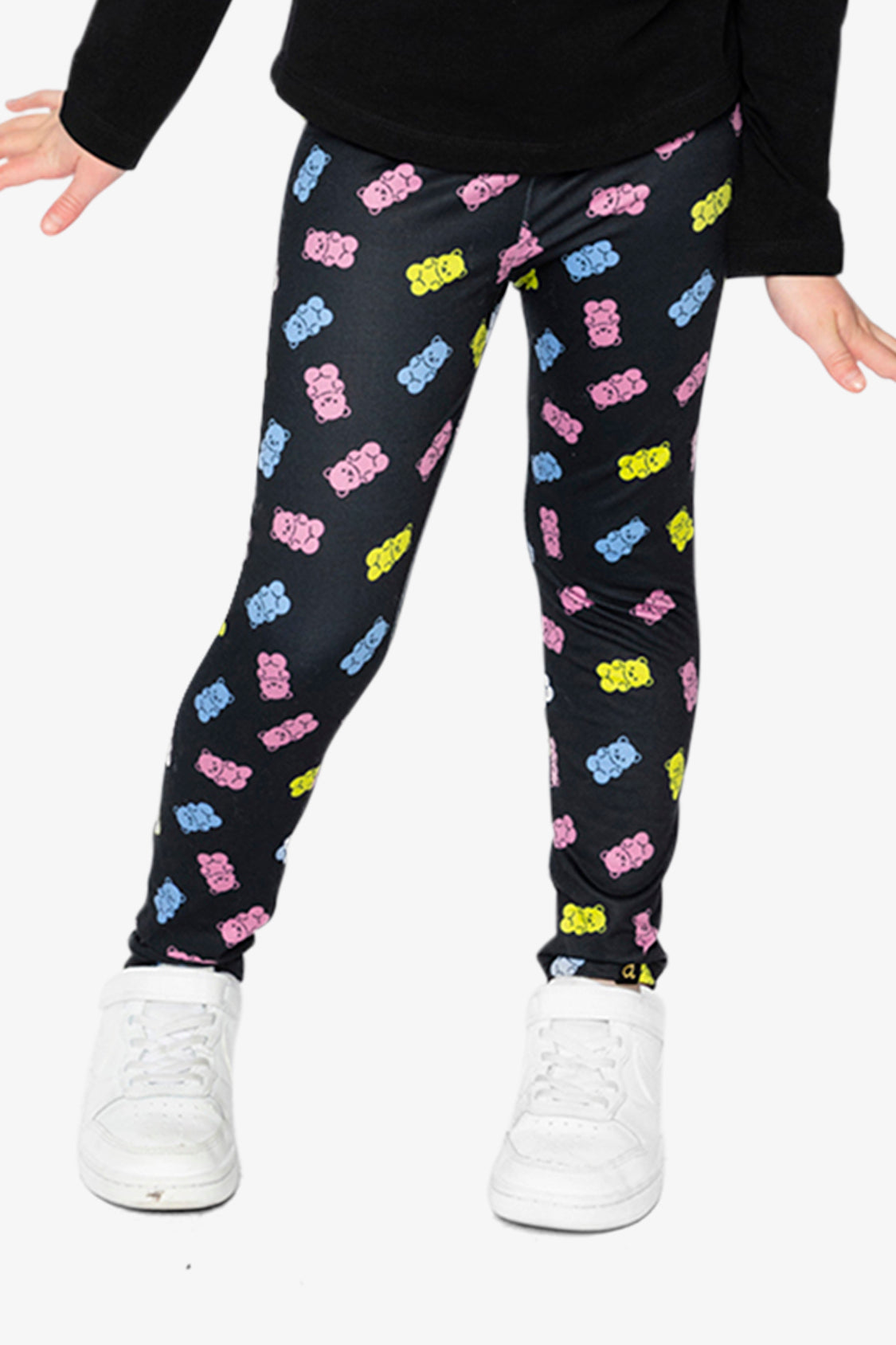 Printed Leggings Black Printed Gummy Bears-1