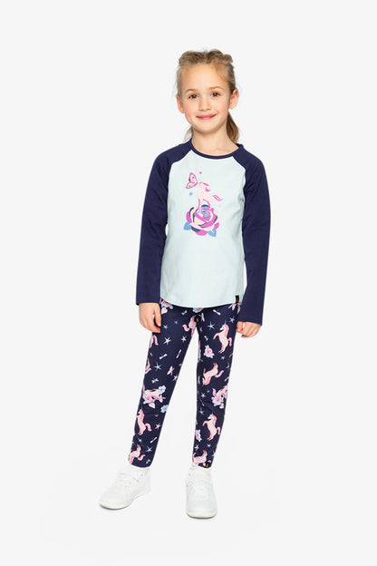Printed Leggings Navy Unicorn Print-4