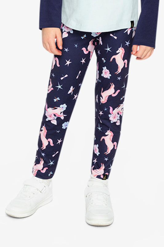 Printed Leggings Navy Unicorn Print-1