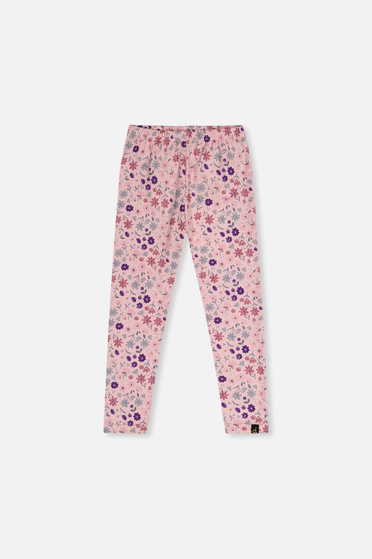 Printed Leggings Pink Printed Daisies-0