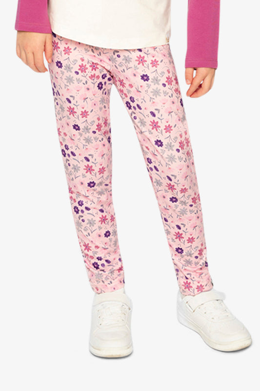 Printed Leggings Pink Printed Daisies-1
