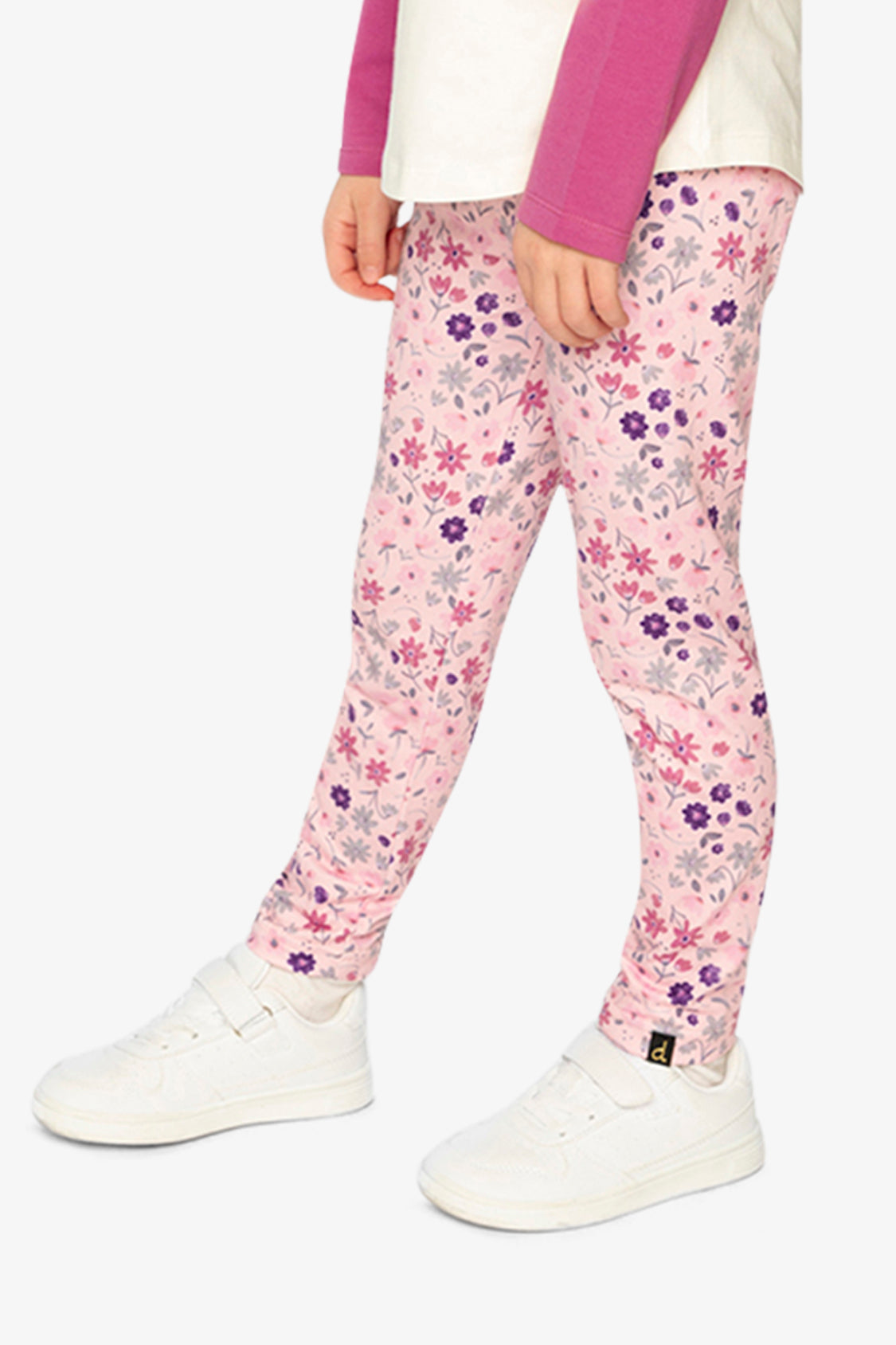 Printed Leggings Pink Printed Daisies-2