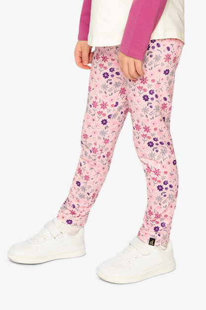Printed Leggings Pink Printed Daisies-2