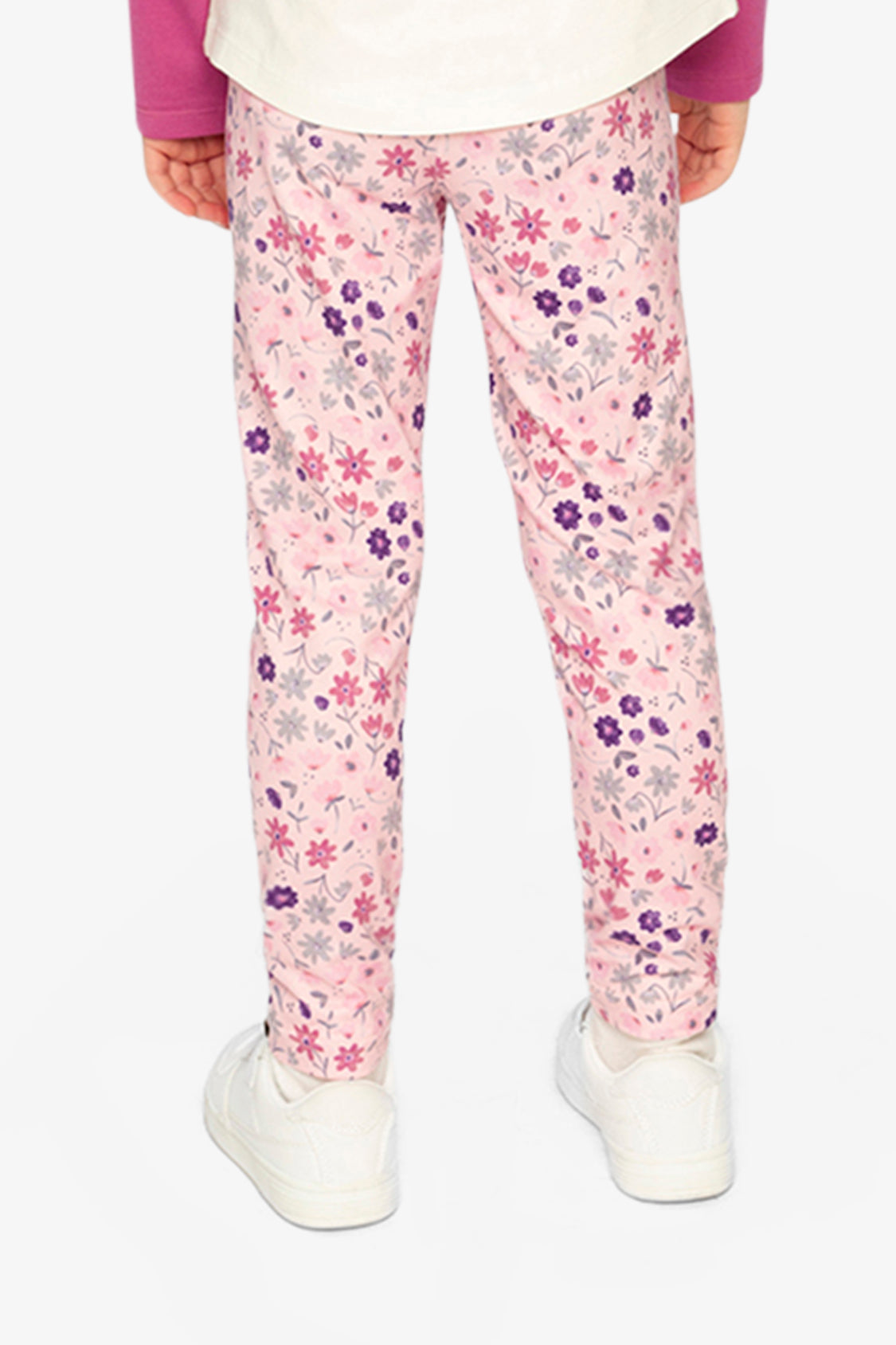 Printed Leggings Pink Printed Daisies-3