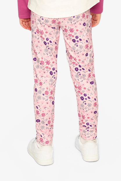 Printed Leggings Pink Printed Daisies-3