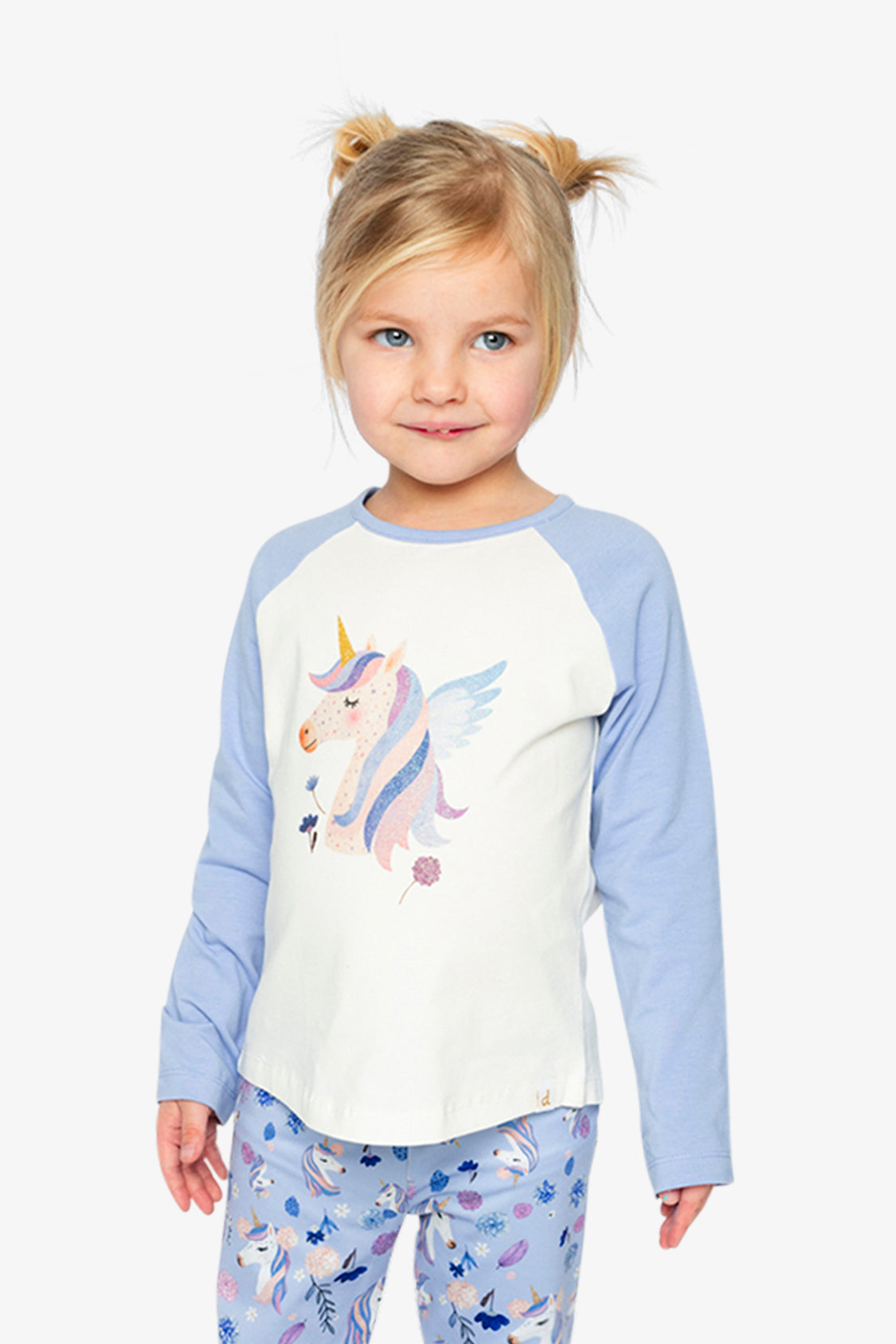 Raglan Organic Cotton T-Shirt Violet And Off-White-1