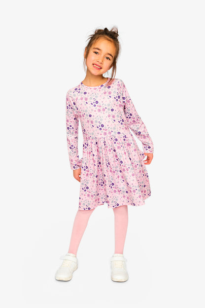 Long Sleeve Dress Rose Print Daisies-1