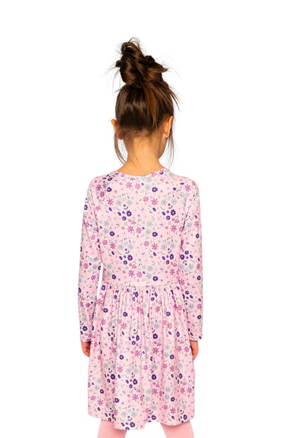 Long Sleeve Dress Rose Print Daisies-3