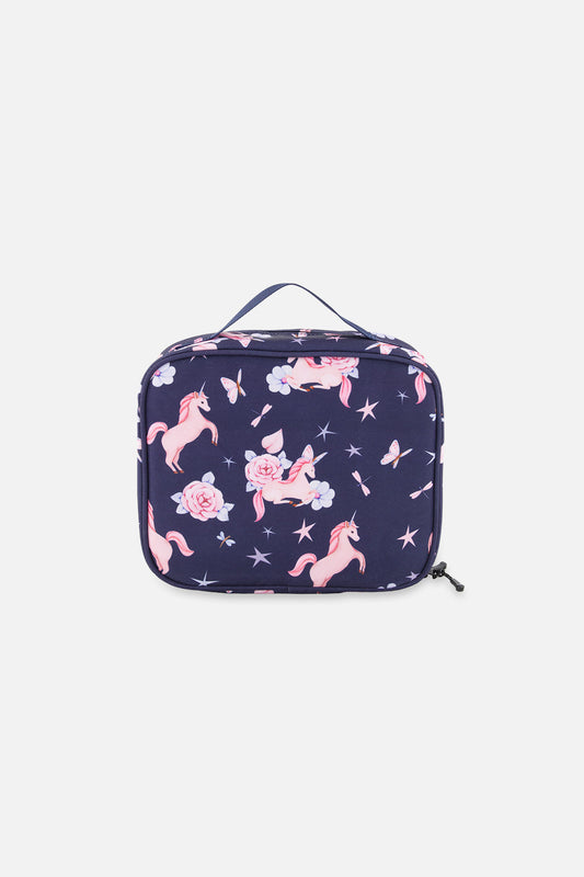 Snack Box Navy Unicorn Print-1