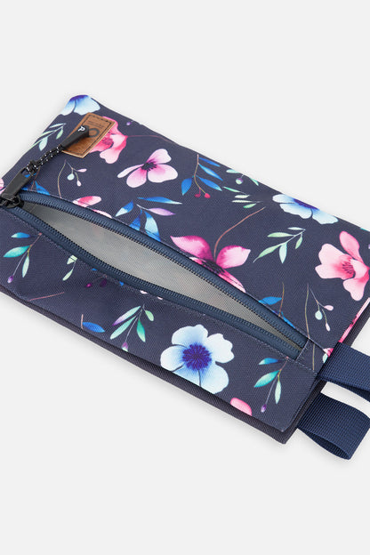 Pencil Case Blue Floral Print-2