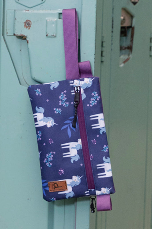 Pencil Case Navy Unicorn Print-1