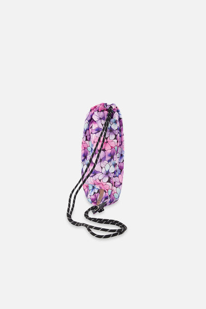 Drawstring Bag Black Floral Print-1