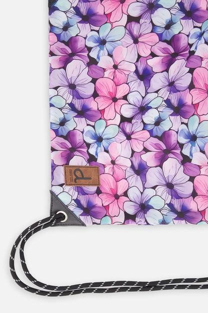 Drawstring Bag Black Floral Print-2