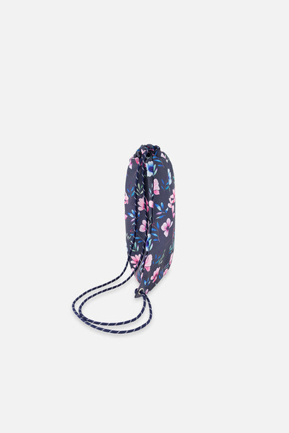 Drawstring Bag Blue Floral Print-1