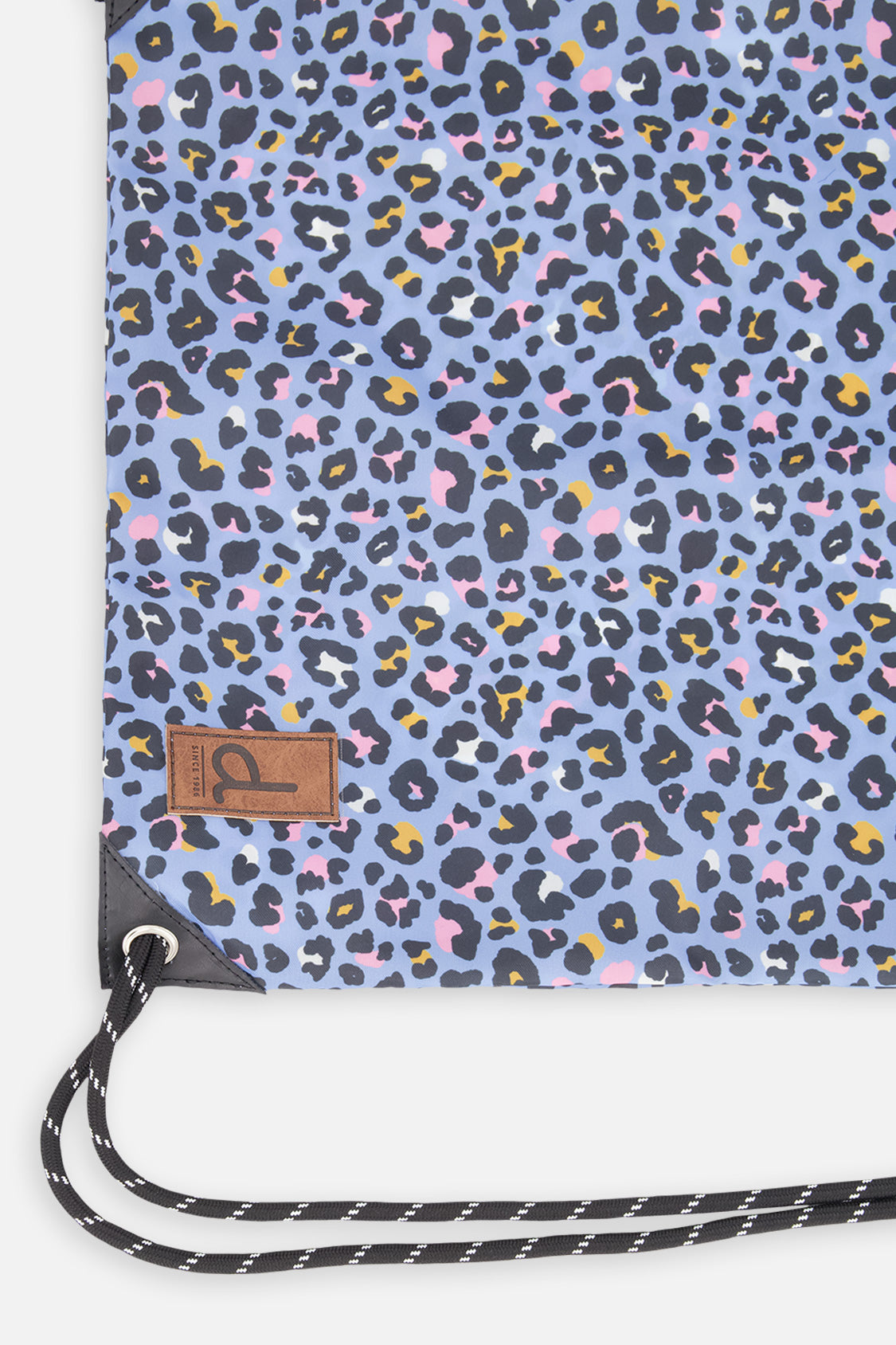 Drawstring Bag Blue Leopard Print-2