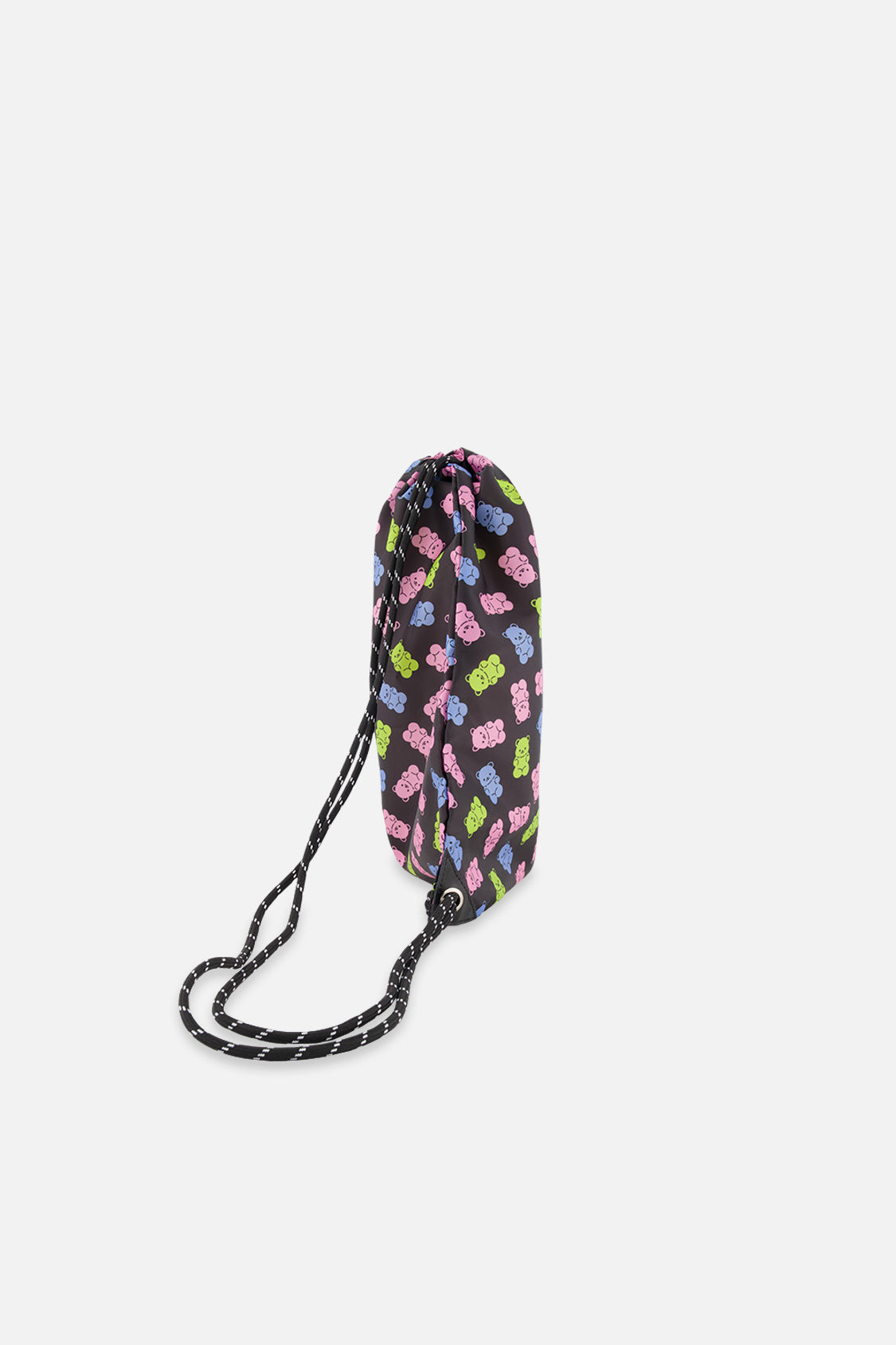Drawstring Bag Black Printed Gummy Bears-1
