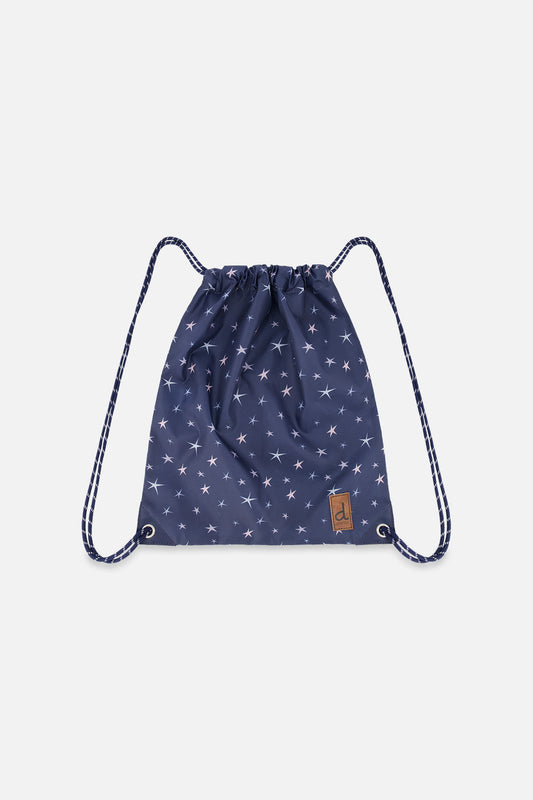 Drawstring Bag Navy With Star Print-0