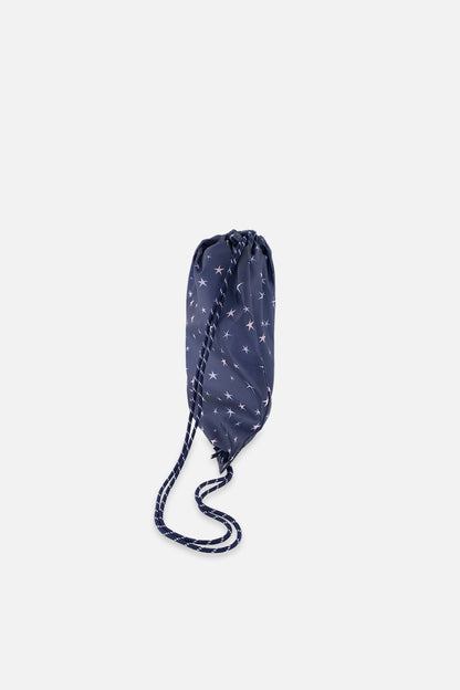 Drawstring Bag Navy With Star Print-1