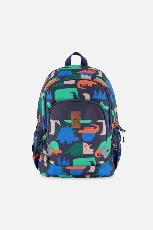 Little Kids Backpack Navy Dinosaur Print-0