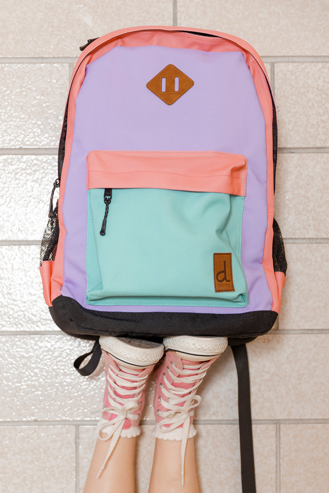 Kids Backpack Lavender, Turquoise And Orange-1