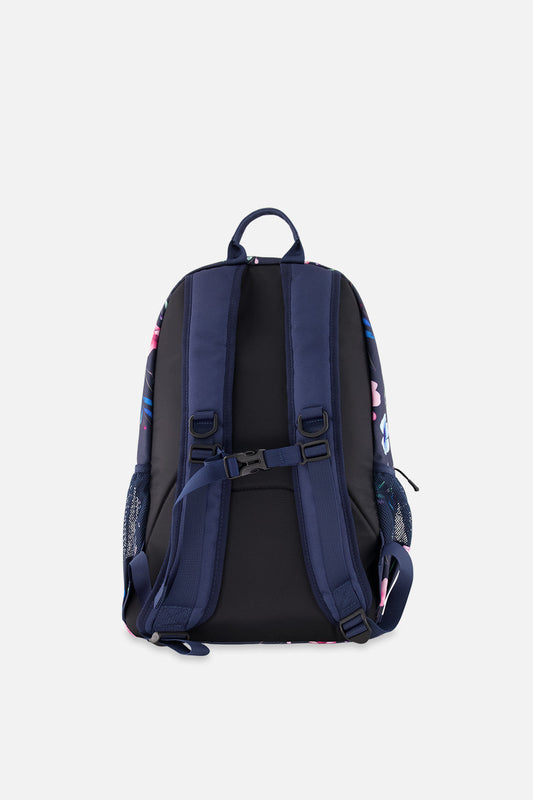 Kids Backpack Blue Floral Print-1