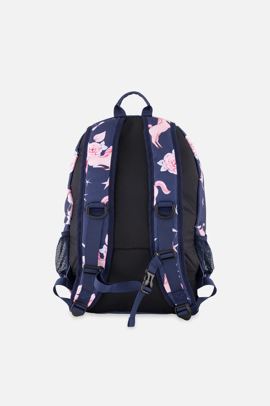 Kids Backpack Navy Unicorn Print-1