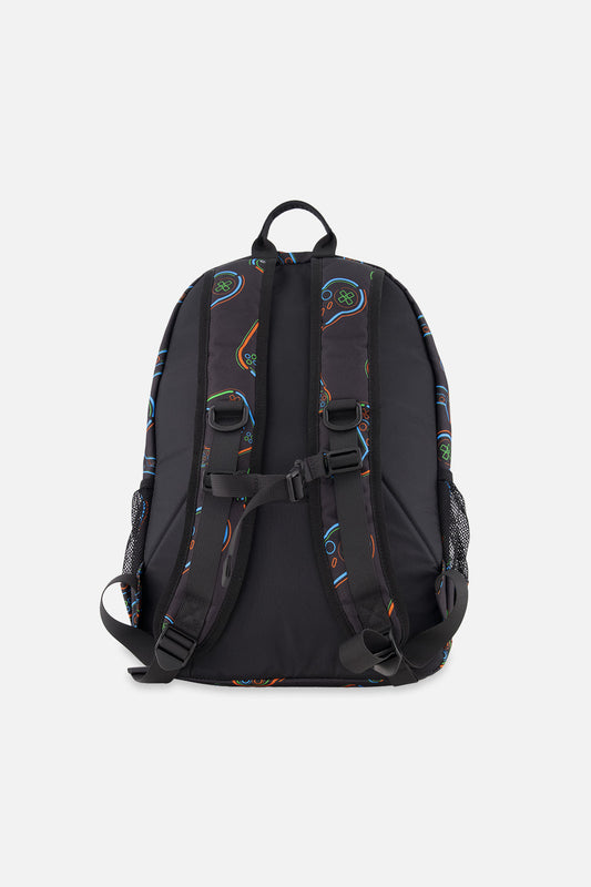Kids Backpack Black Printed Controller-1