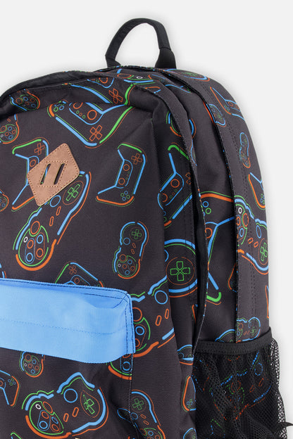 Kids Backpack Black Printed Controller-2