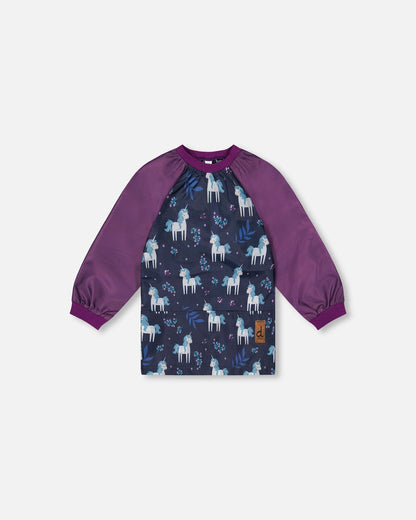Apron Blue And Purple Unicorn Print-0