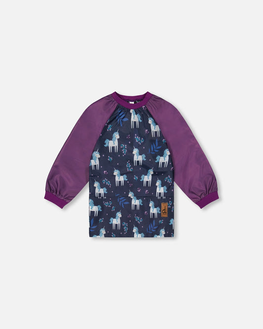 Apron Blue And Purple Unicorn Print-0