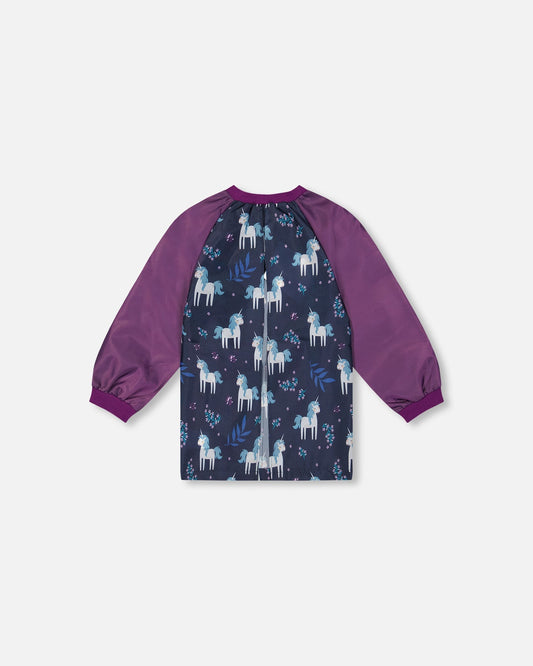 Apron Blue And Purple Unicorn Print-1
