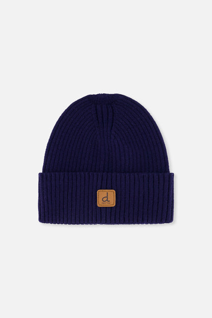 Ribbed Knit Hat Navy Blue-0
