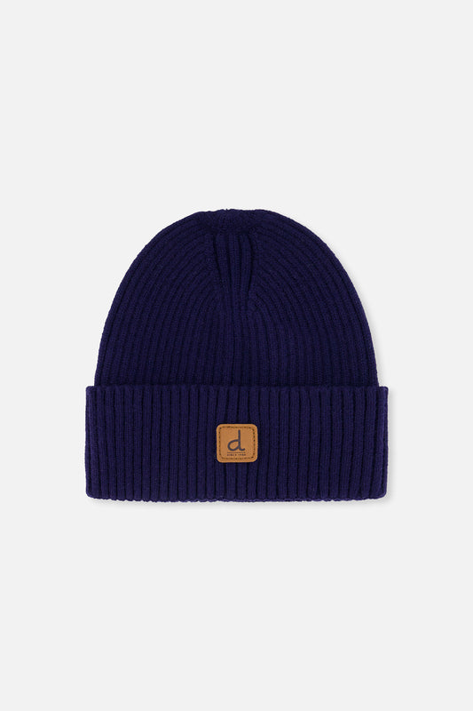 Ribbed Knit Hat Navy Blue-0