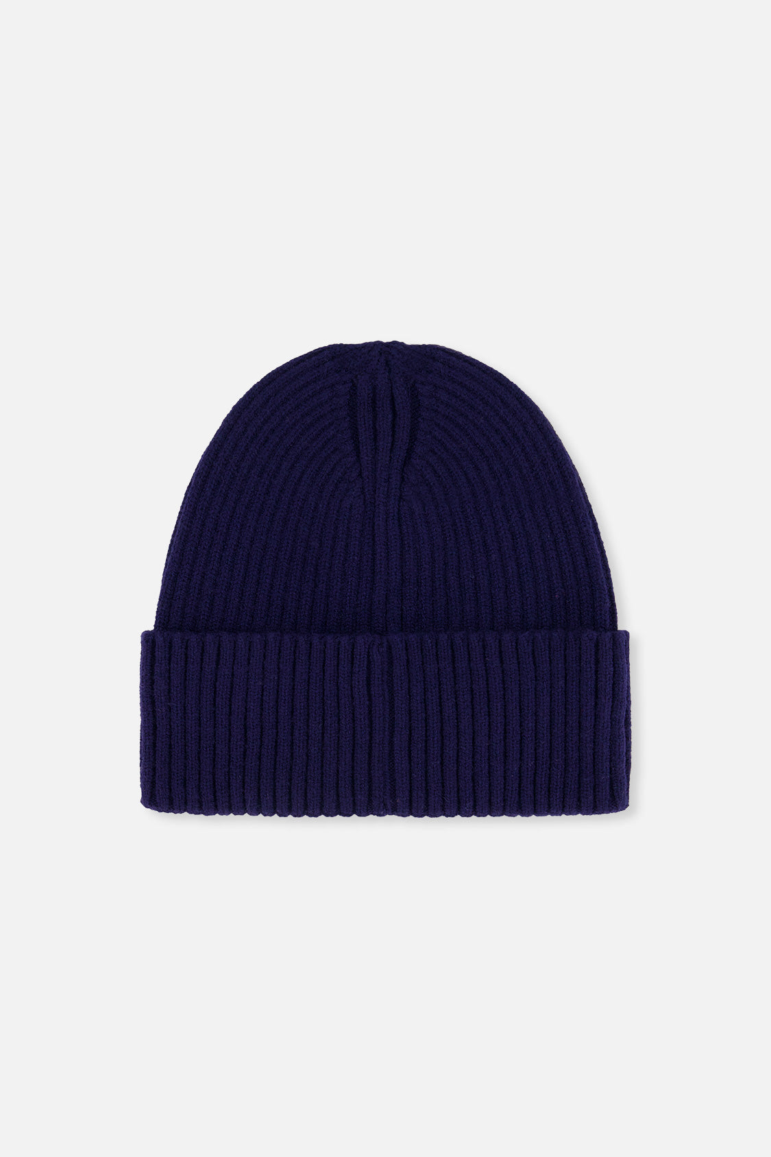 Ribbed Knit Hat Navy Blue-1